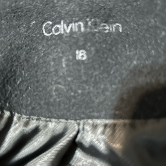 Gorgeous Calvin Klein Shawl Collar Coatdress-style black wool coat -- size 18 - Picture 3 of 7